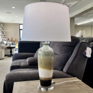 Medallion Tan and Brown Table Lamp