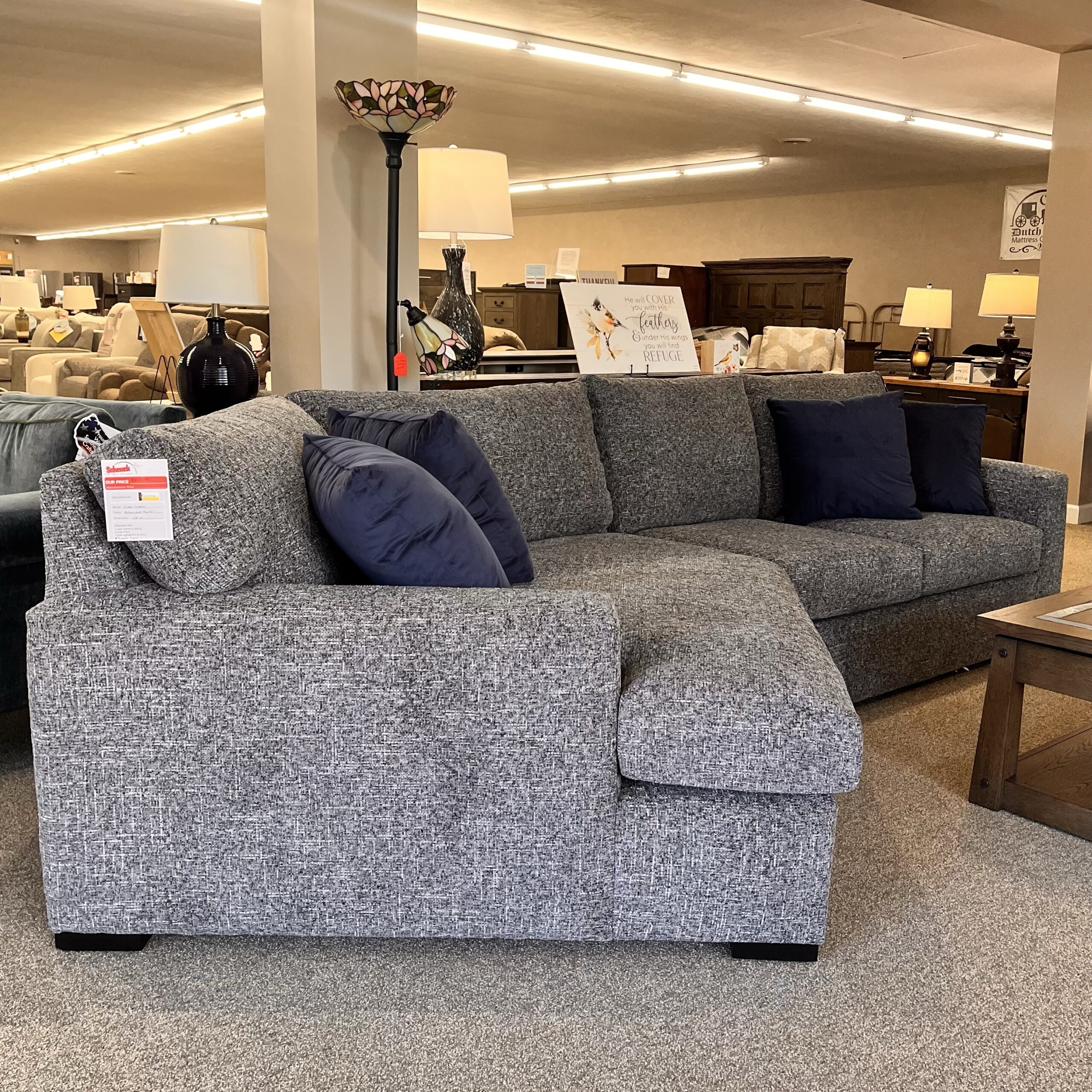 Lancer Loveseat with Cuddle Wedge SE882/899L in Astonished Pewter Fabric